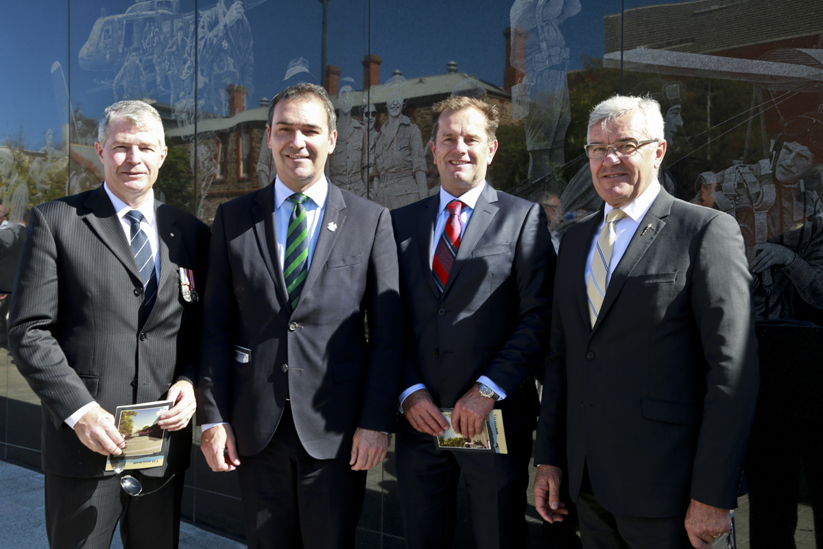 Left to Right: Senator David Fawcett MP; Steven Marshall MP, Leader of the Opposition; Tim Whetstone MP and Dr Duncan McFetridge MP, Shadow Minister for Veterans' Affairs.