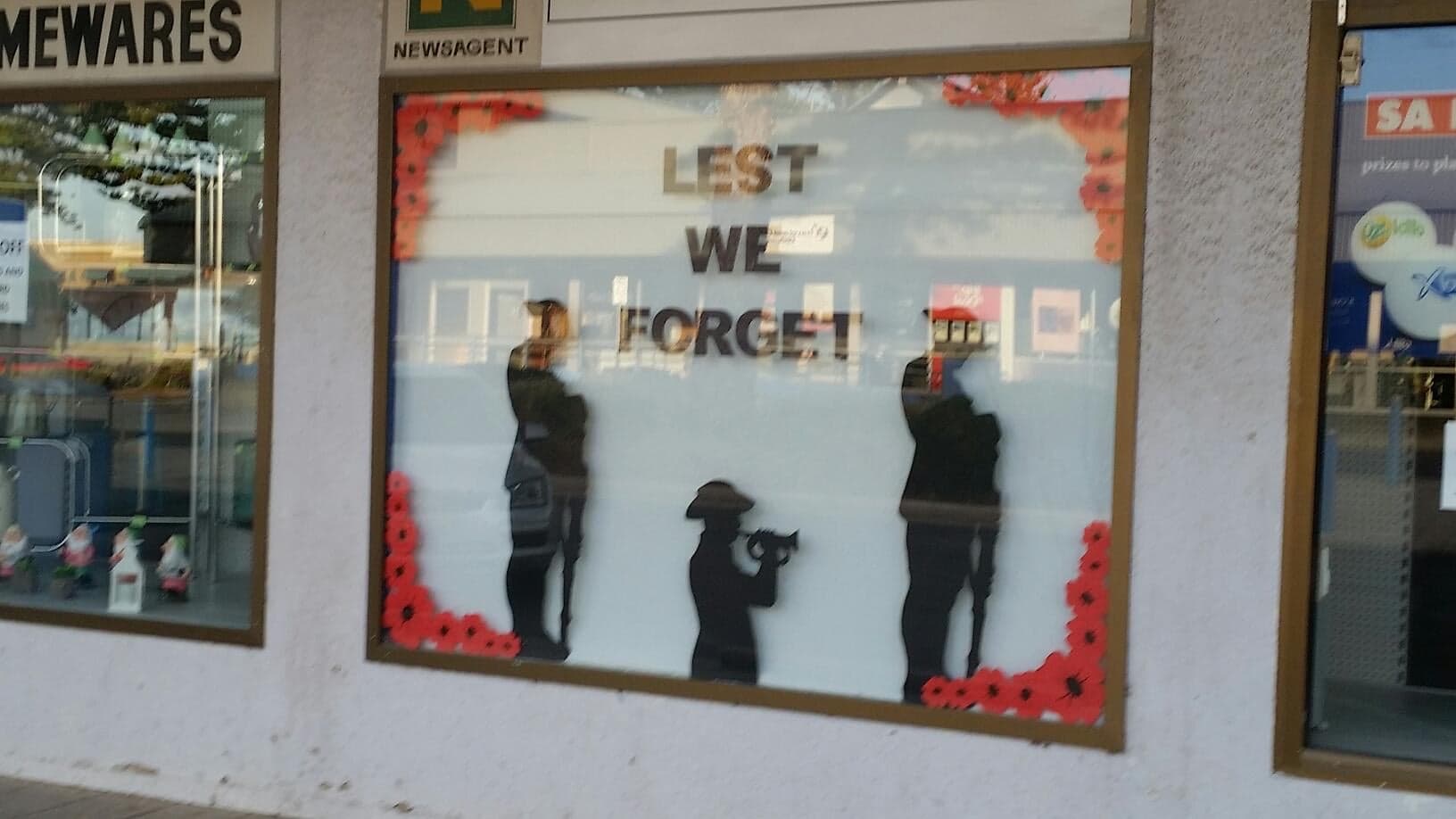 Shop window displays paying tribute